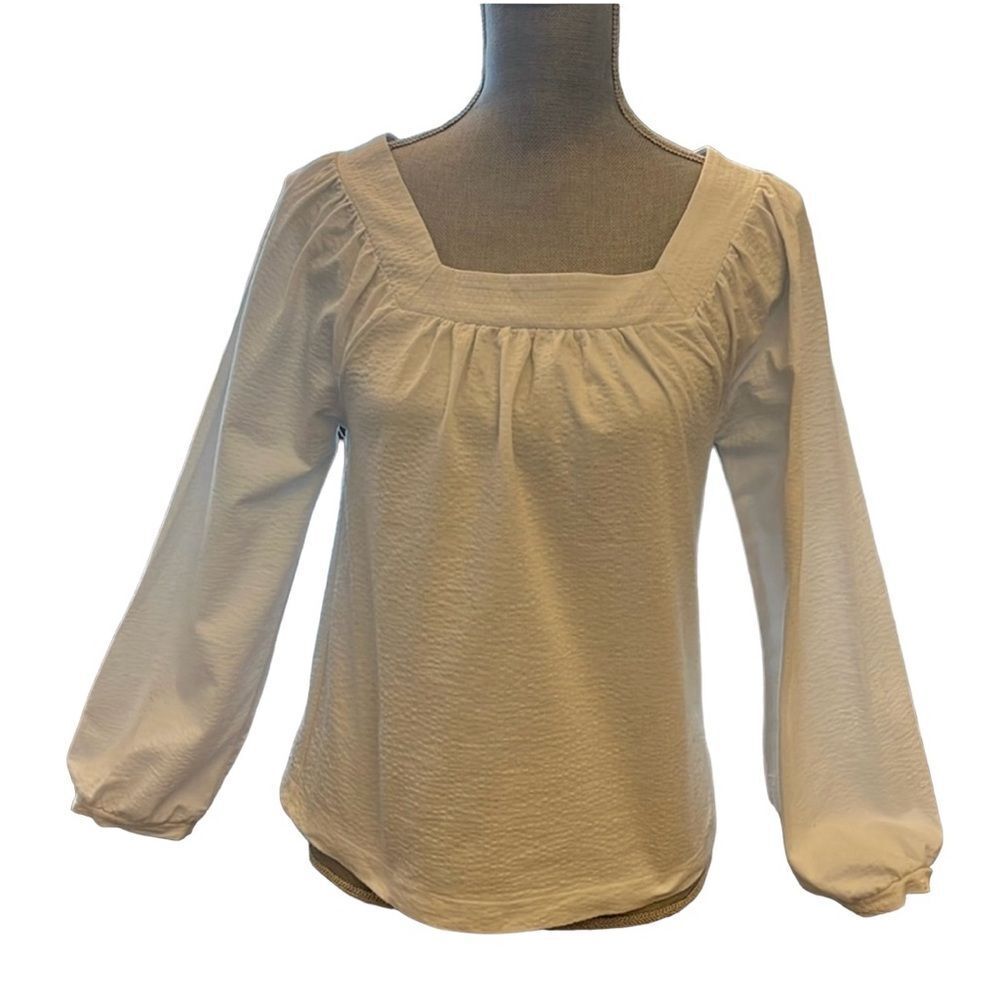 J.CREW Pale Blue Peasant Blouse Size S